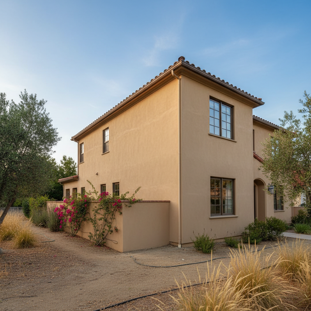 Completed stucco installation work at a residential property in San Leandro, CA