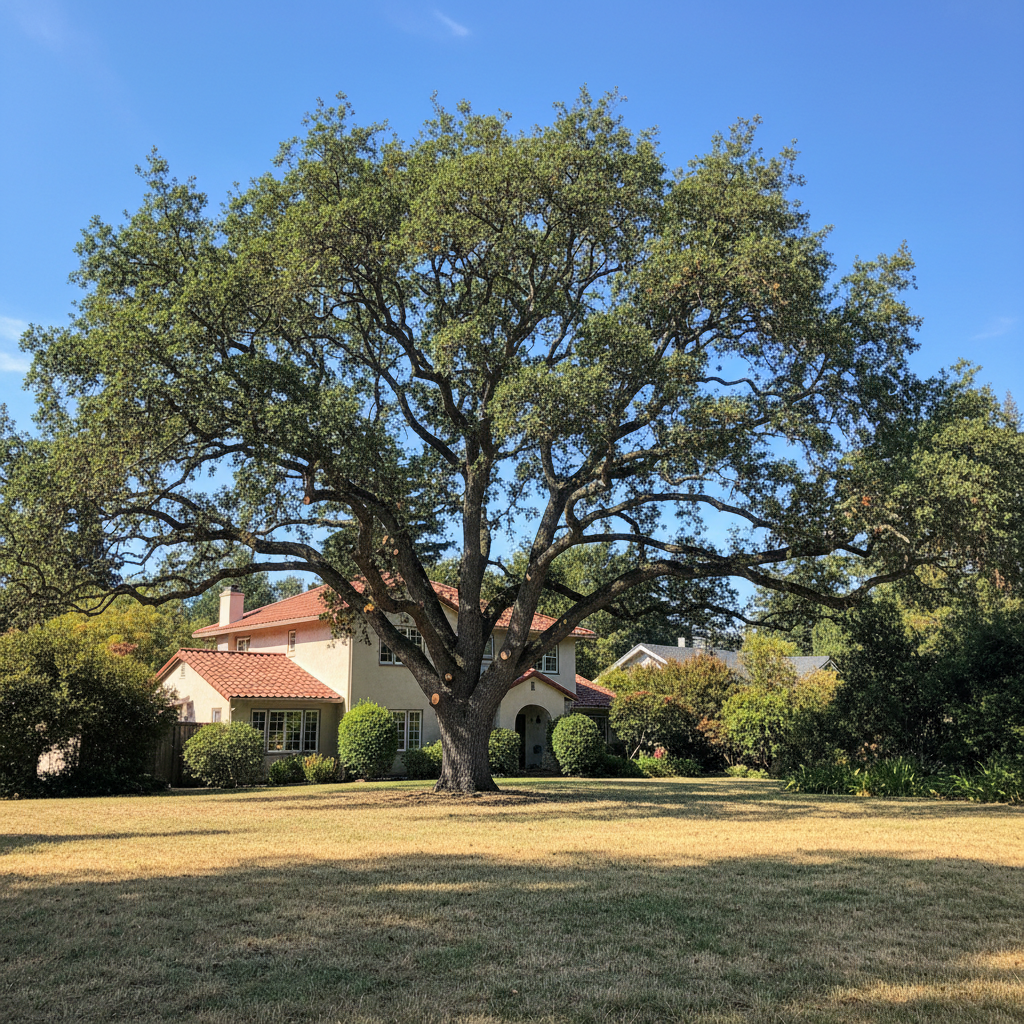 Completed tree pruning work at a residential property in Oakland, CA