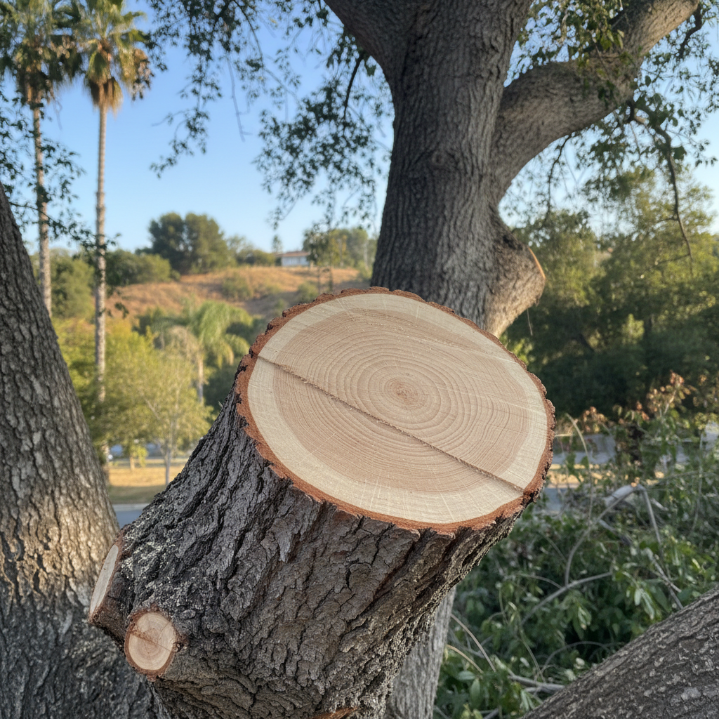 Completed tree pruning work at a residential property in Whittier, CA