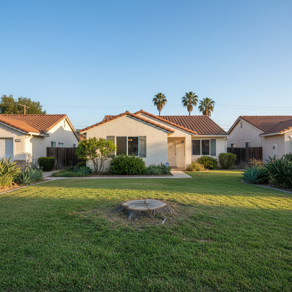 Completed tree removal work at a residential property in Irvine, CA