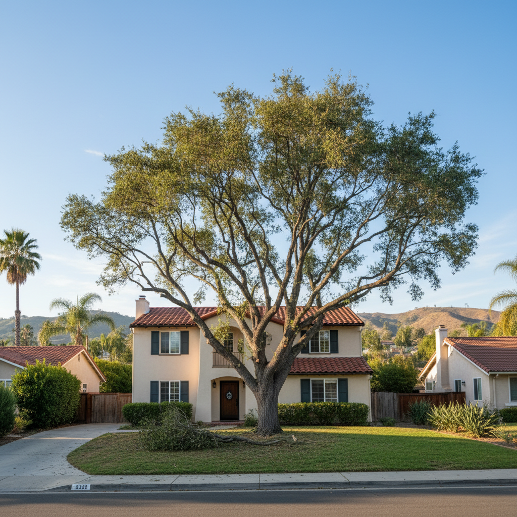 Completed tree trimming work at a residential property in Pasadena, CA