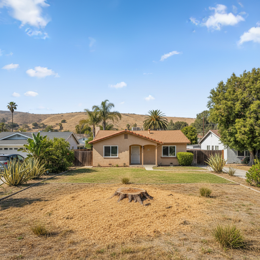 Completed stump grinding & removal work at a residential property in National City, CA