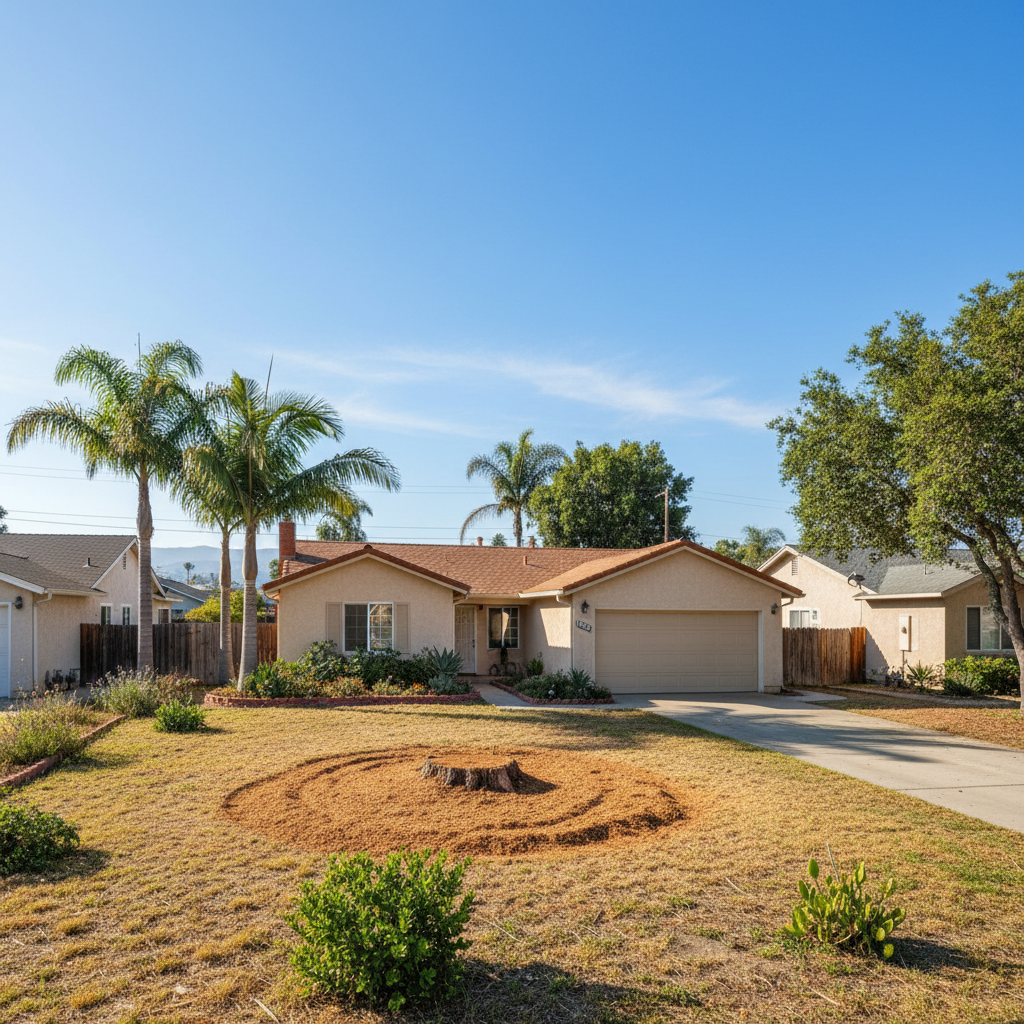 Completed stump grinding & removal work at a residential property in National City, CA