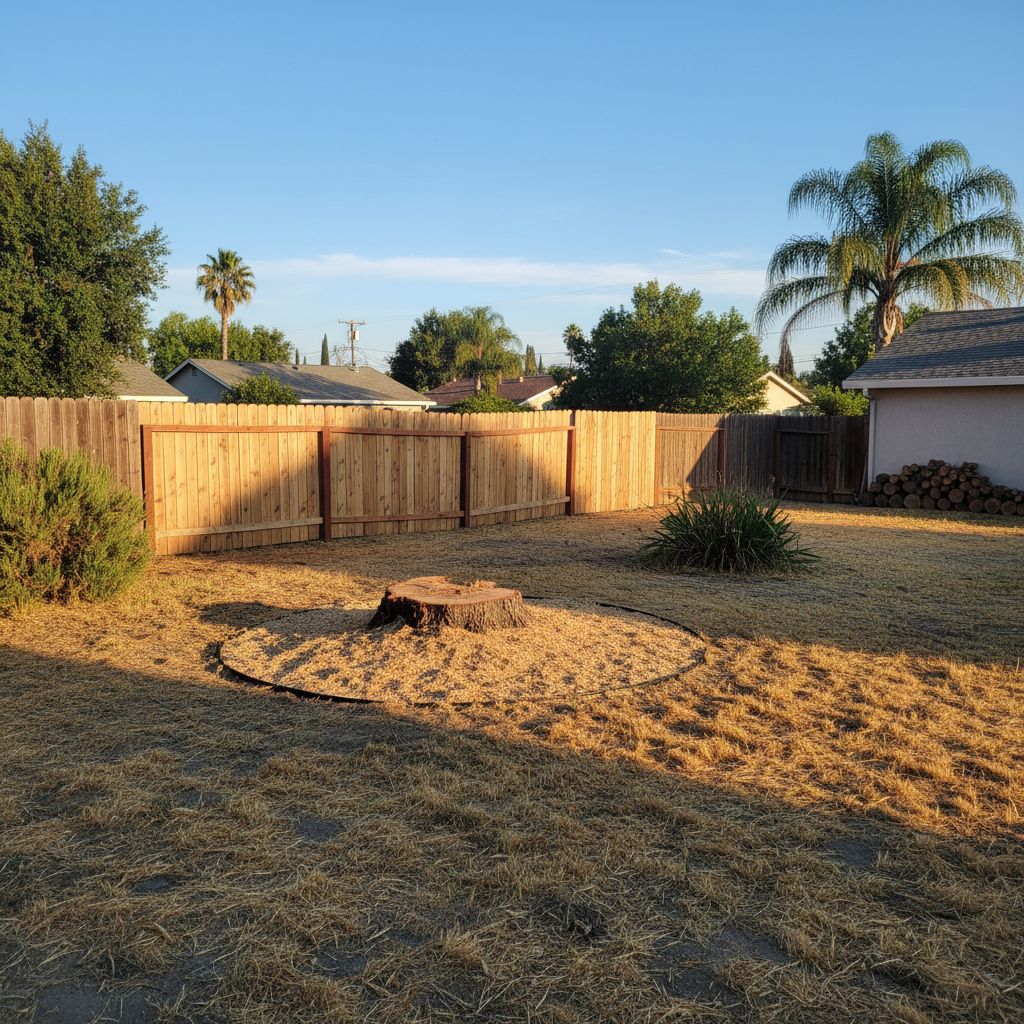 Completed emergency tree removal work at a residential property in Davis, CA