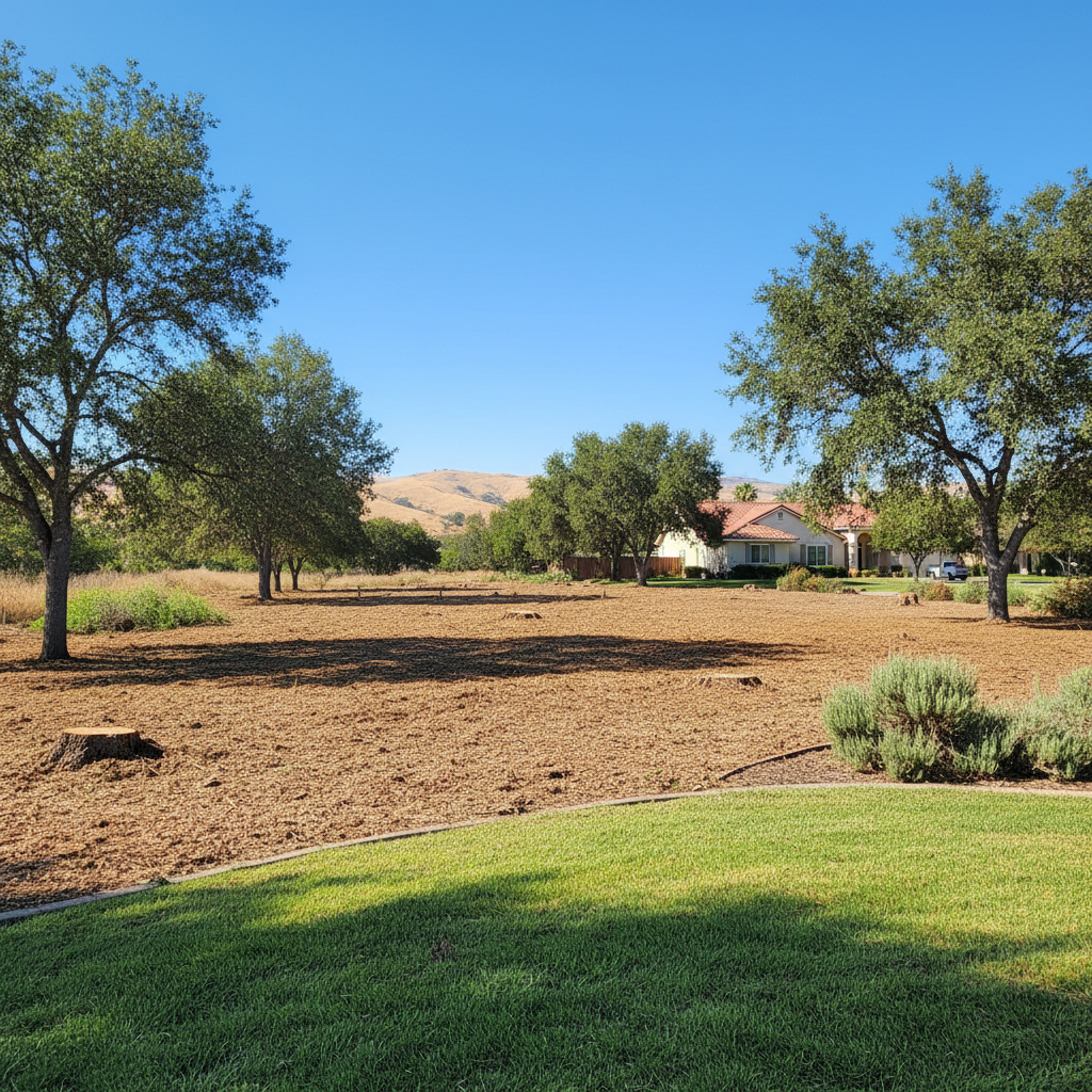 Completed lot clearing work at a residential property in Atwater, CA