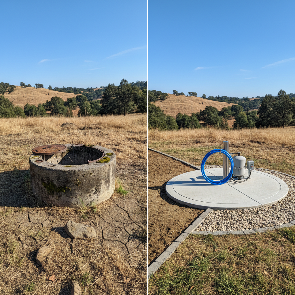Completed well installation work at a residential property in Fair Oaks, CA