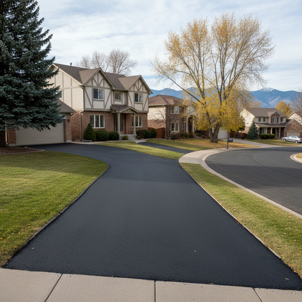 Completed residential asphalt work at a residential property in Denver, CO