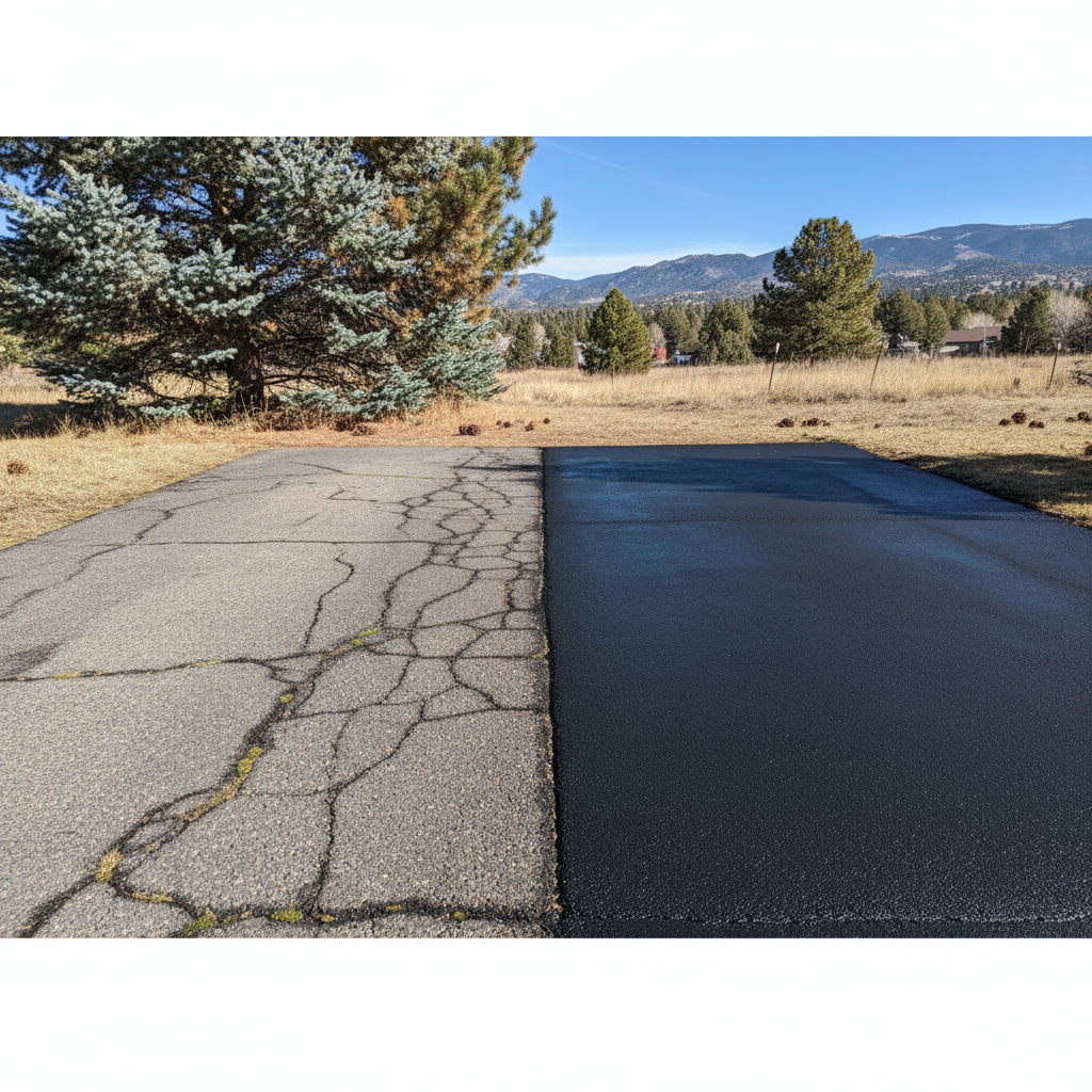 Completed slurry coating work at a residential property in Fort Collins, CO