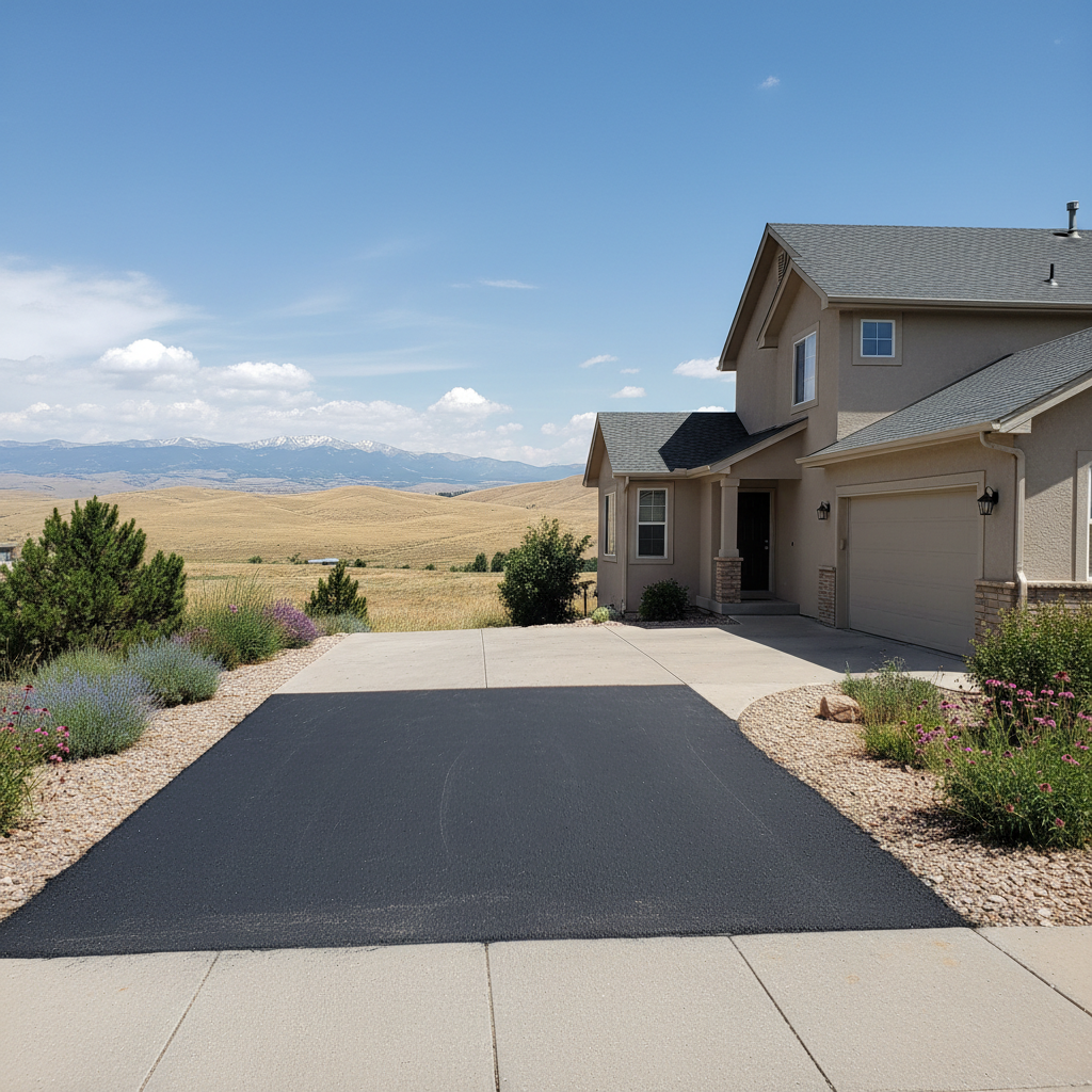 Completed asphalt patching work at a residential property in Westminster, CO