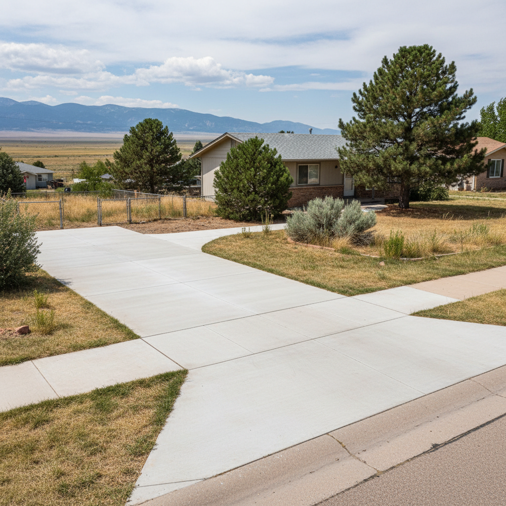 Completed concrete repair work at a residential property in Aurora, CO