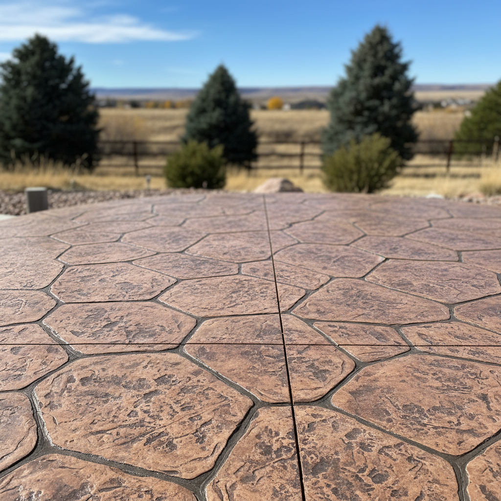 Completed decorative concrete work at a residential property in Westminster, CO