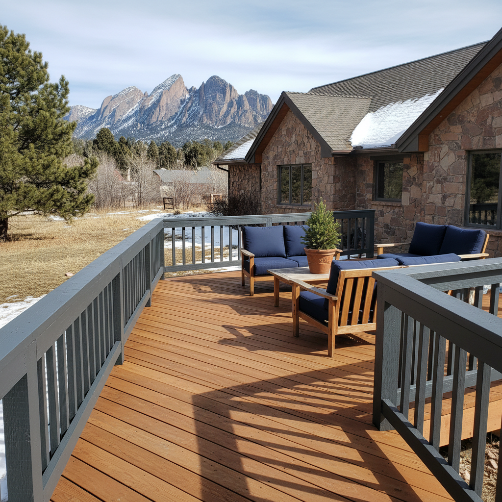 Completed deck painting & staining work at a residential property in Boulder, CO