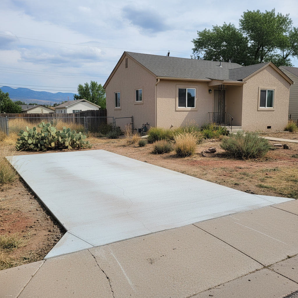 Completed concrete repair work at a residential property in Aurora, CO