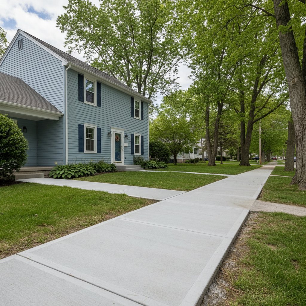 Completed concrete repair work at a residential property in Hartford, CT