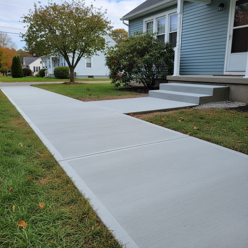 Completed concrete repair work at a residential property in Hartford, CT