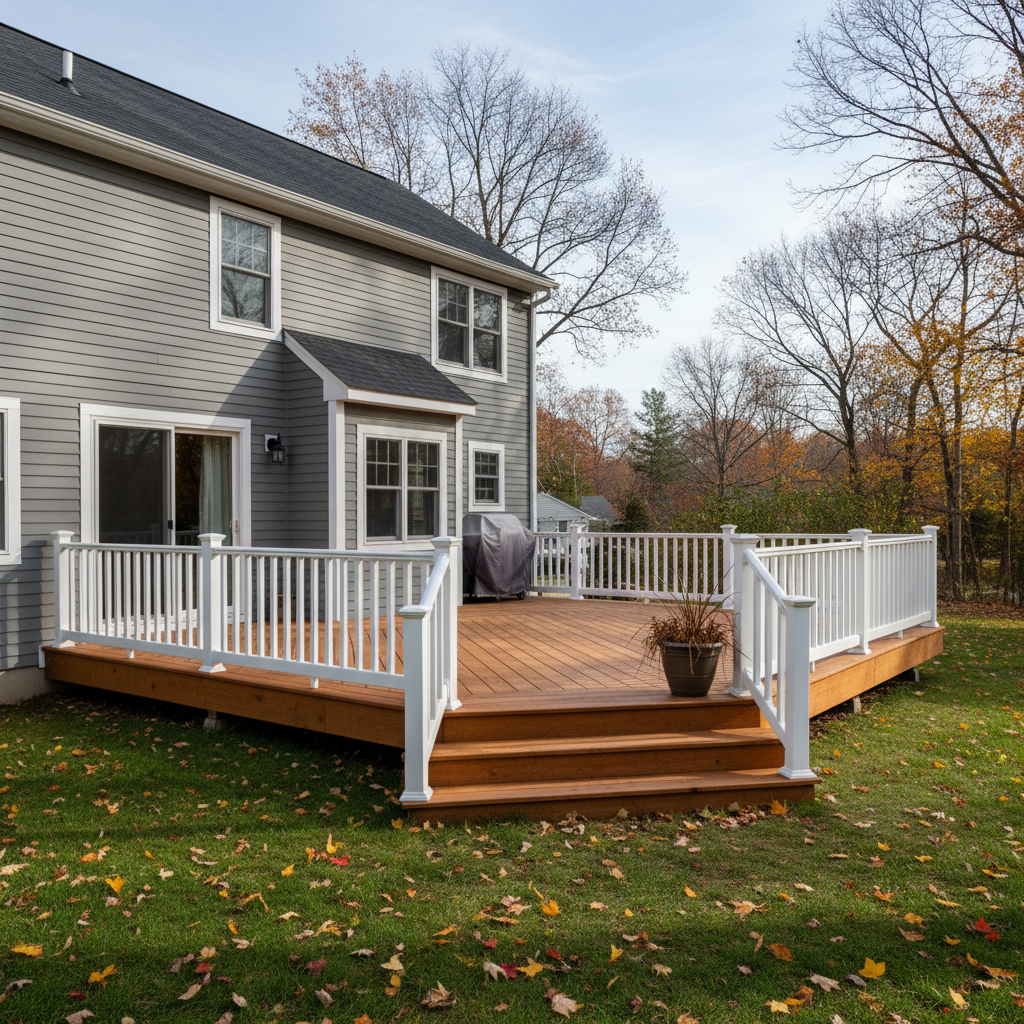 Completed deck repair work at a residential property in Milford, CT