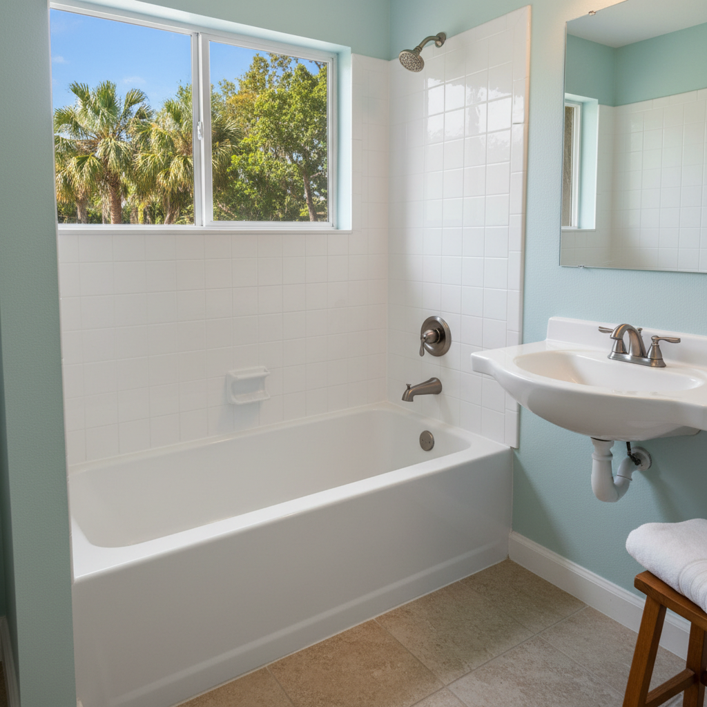 Completed bathtub replacement work at a residential property in Panama City, FL