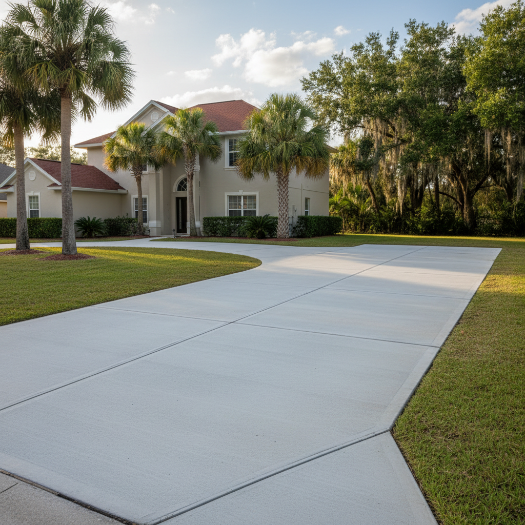 Completed concrete flatwork work at a residential property in Tallahassee, FL