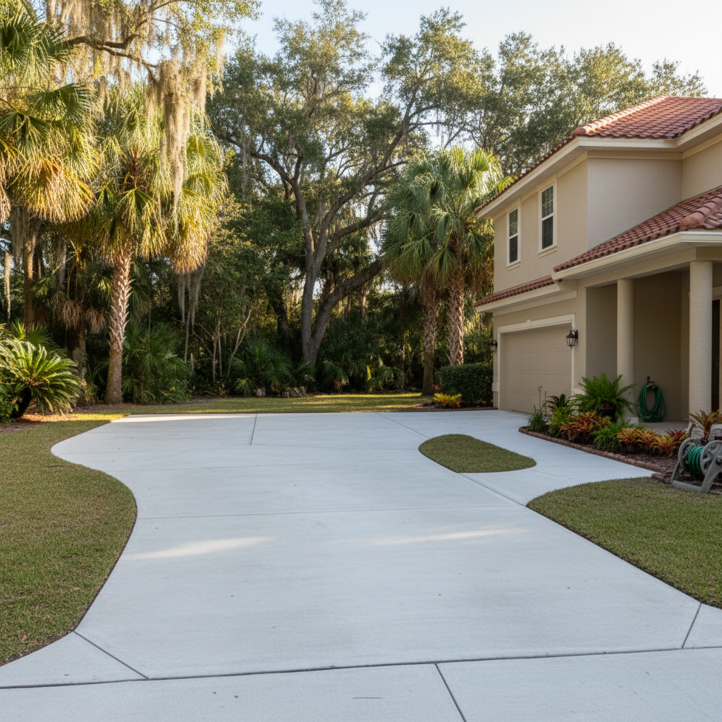 Completed concrete flatwork work at a residential property in Tallahassee, FL