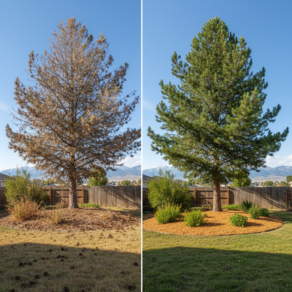 Completed tree health & care work at a residential property in Billings, MT