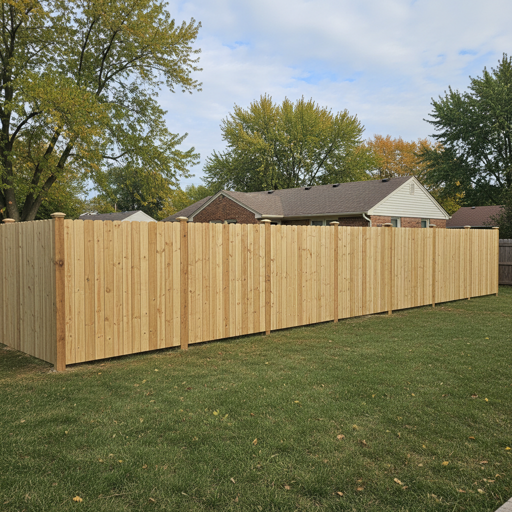 Completed privacy fence installation work at a residential property in Omaha, NE