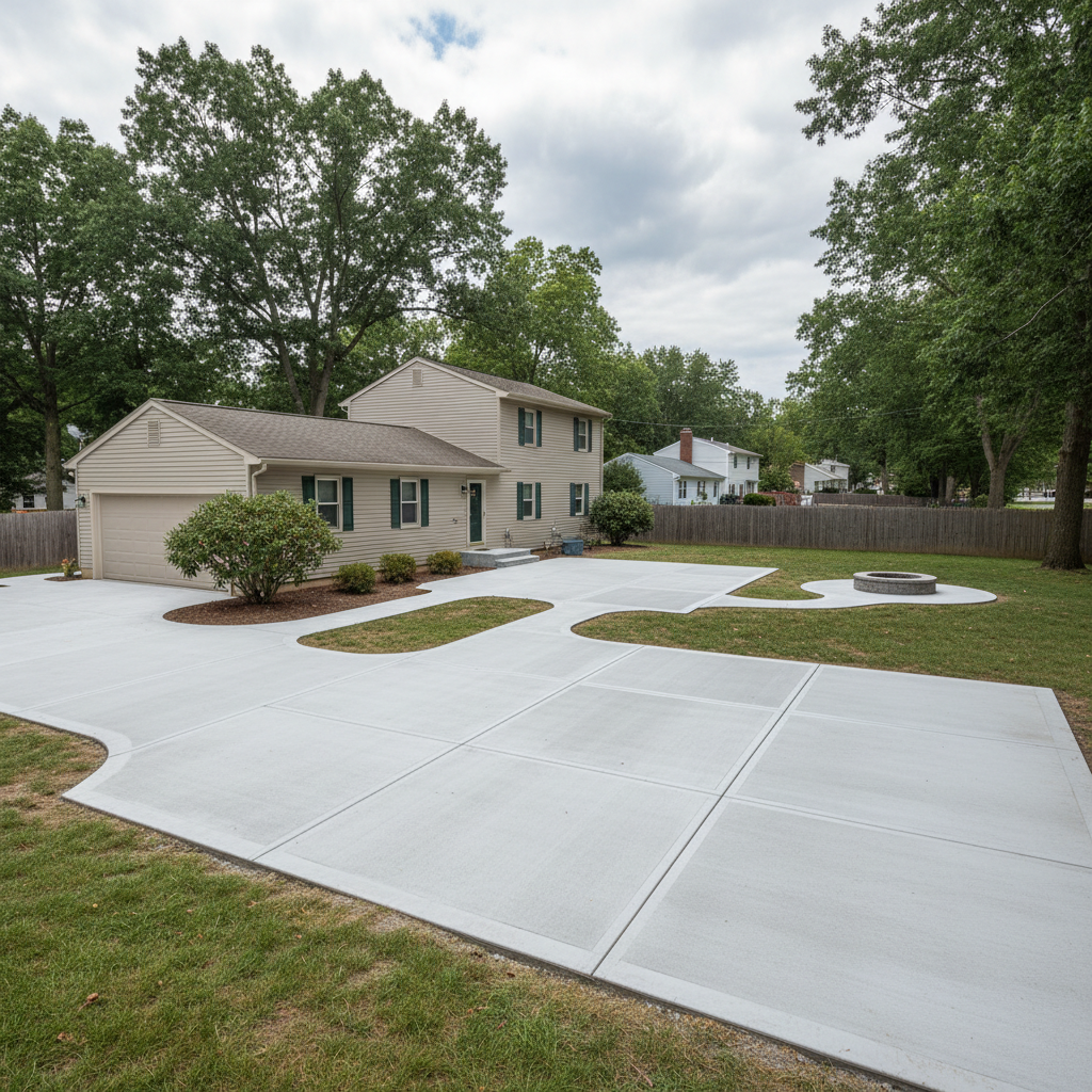 Completed concrete flatwork work at a residential property in Toms River, NJ