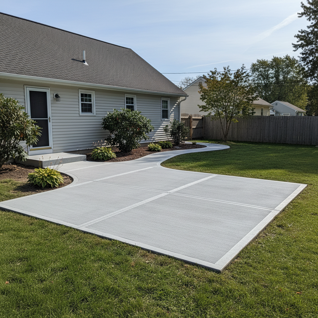 Completed concrete flatwork work at a residential property in Toms River, NJ