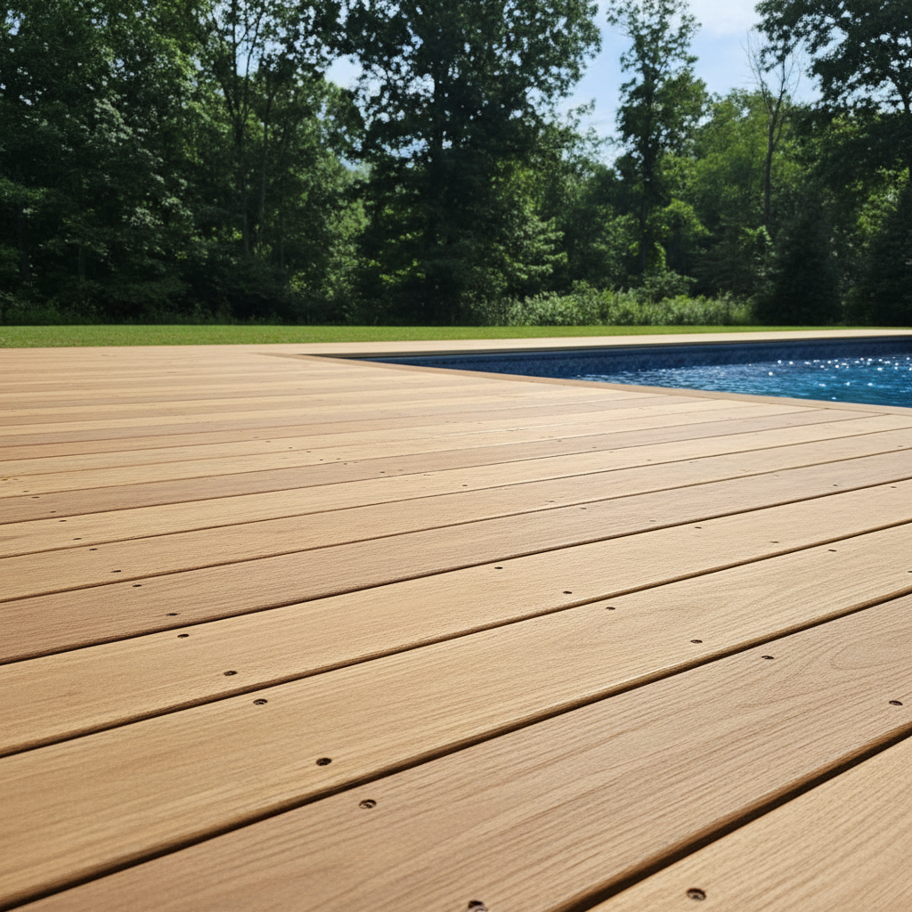 Completed pool decks work at a residential property in Pleasant Valley, NY