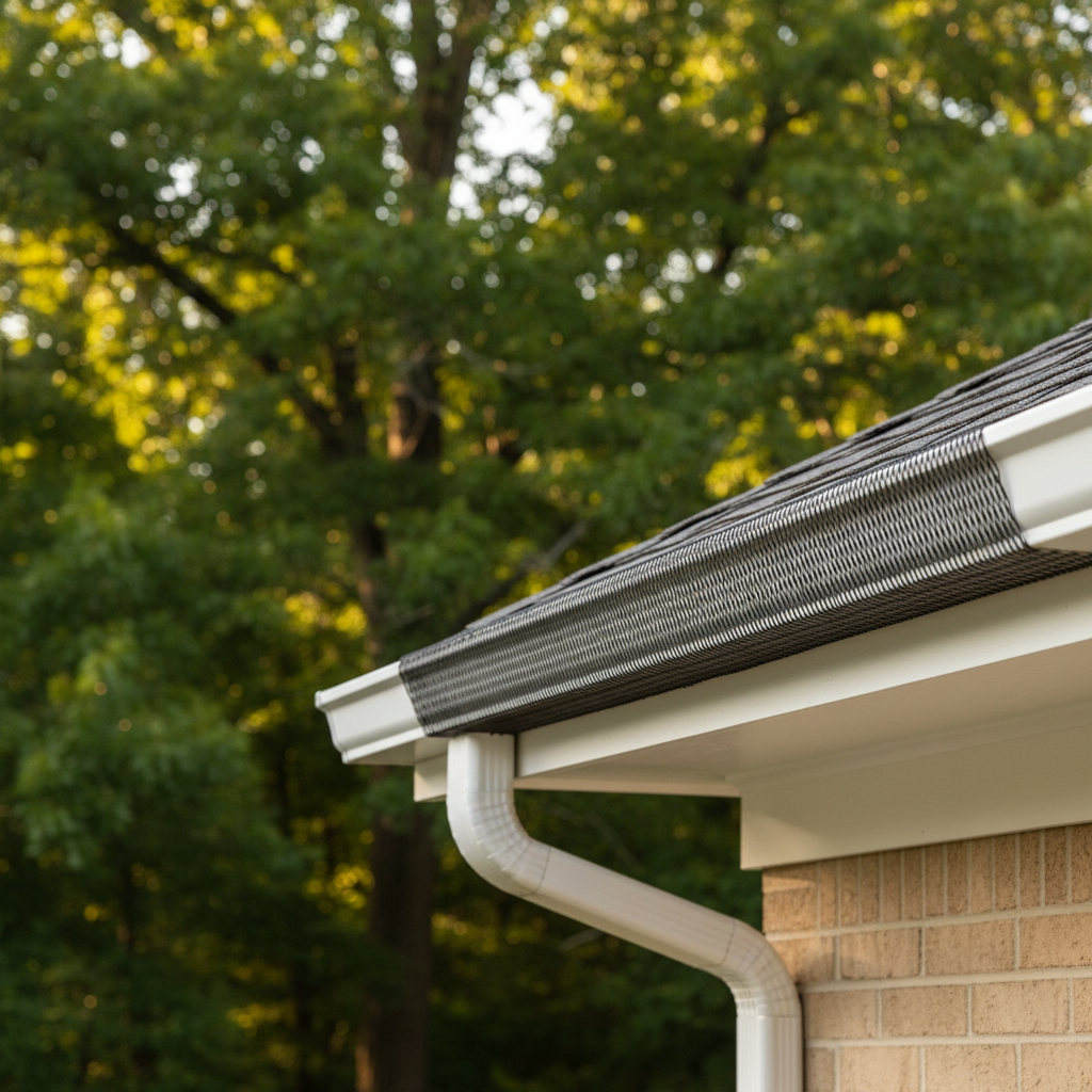 Completed gutter guard installation work at a residential property in Chapel Hill, NC