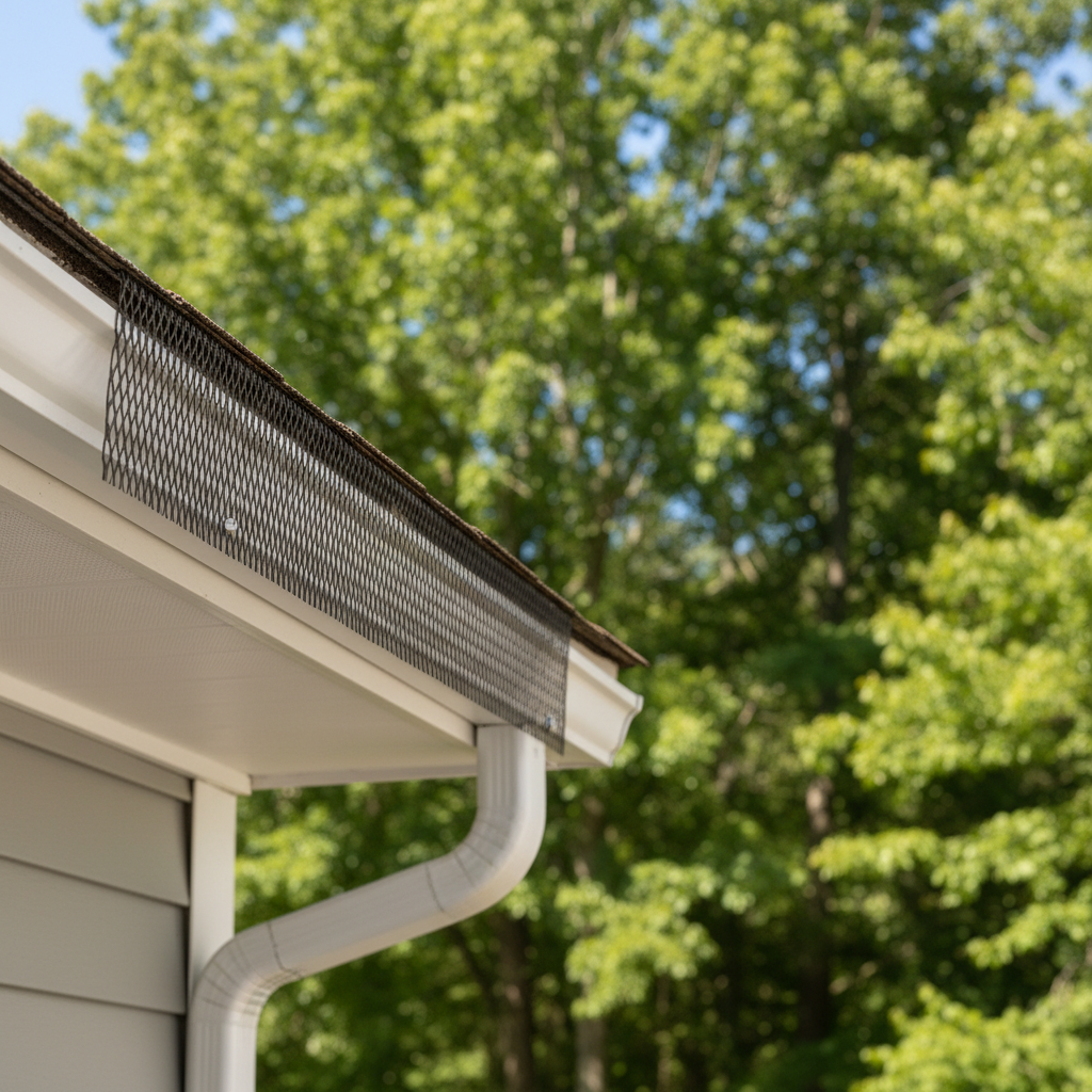 Completed gutter guard installation work at a residential property in Chapel Hill, NC