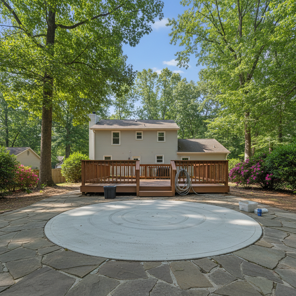 Completed hot tub removal work at a residential property in Fayetteville, NC