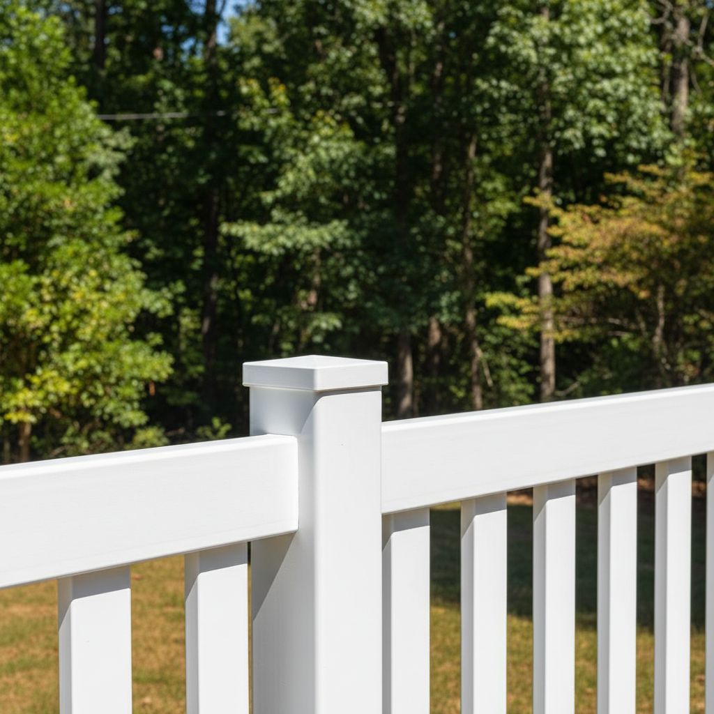 Completed fence painting work at a residential property in Fayetteville, NC
