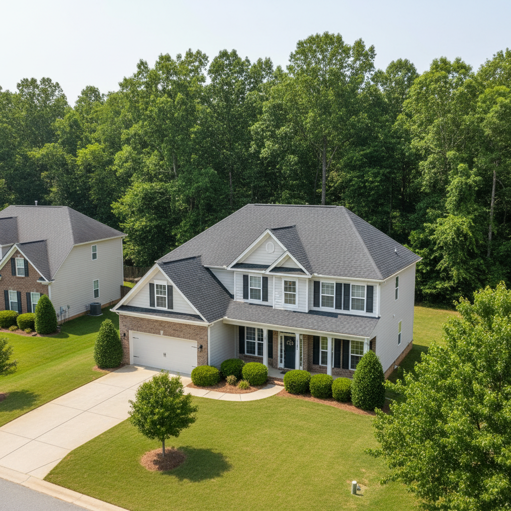 Completed new construction roofing work at a residential property in Wake Forest, NC