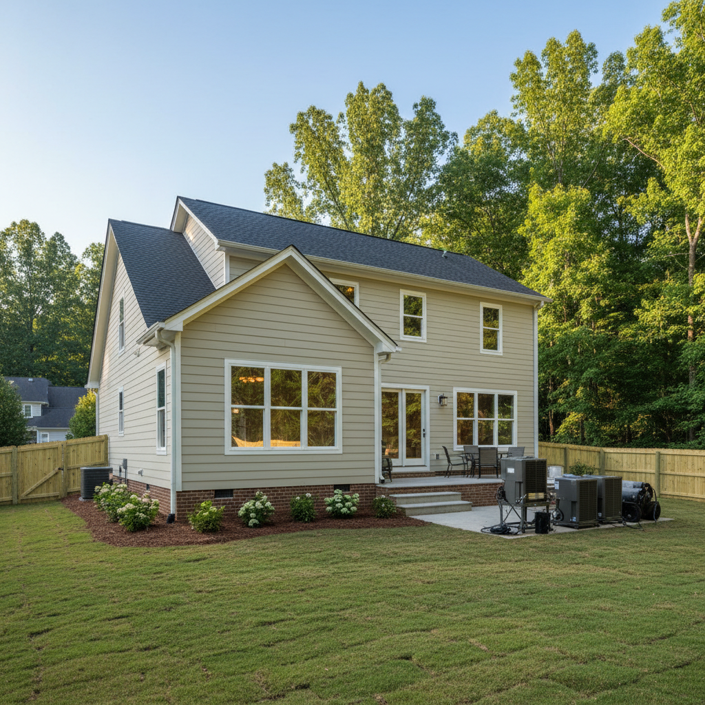 Completed flood damage restoration work at a residential property in Lexington, NC