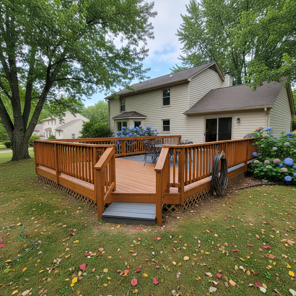 Completed deck painting & staining work at a residential property in Zanesville, OH
