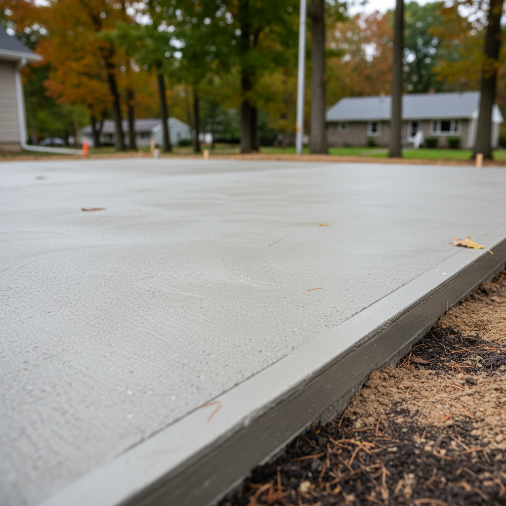 Completed concrete foundations work at a residential property in Akron, OH