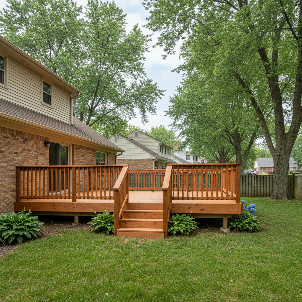 Completed deck repair work at a residential property in Toledo, OH