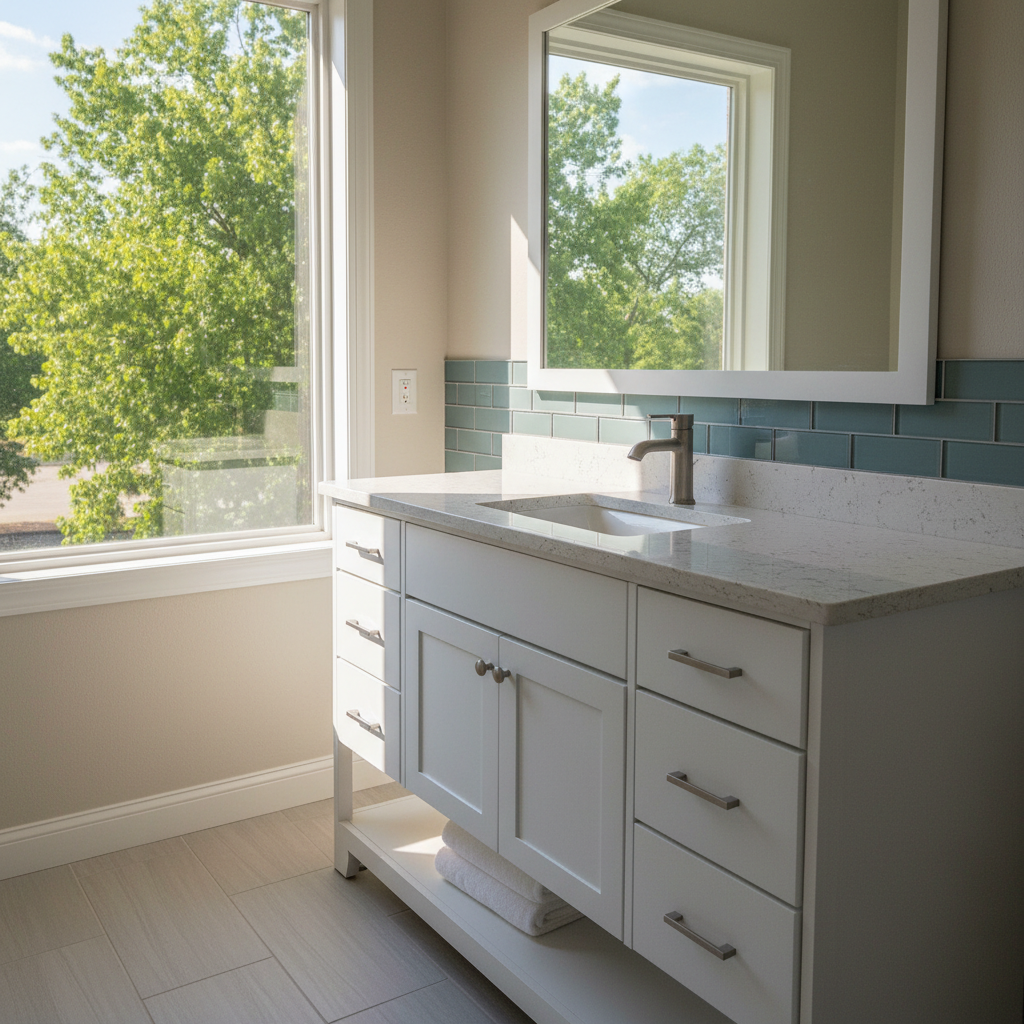 Completed vanity and sink installation work at a residential property in Tahlequah, OK