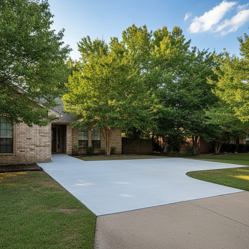 Completed concrete repair work at a residential property in Broken Arrow, OK