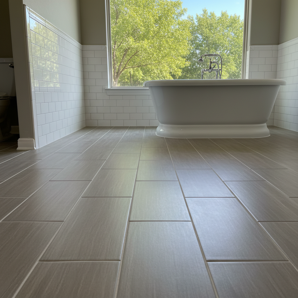 Completed tile and flooring installation work at a residential property in Broken Arrow, OK