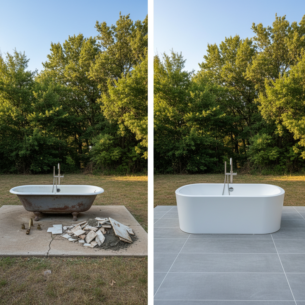 Completed bathtub replacement work at a residential property in Claremore, OK