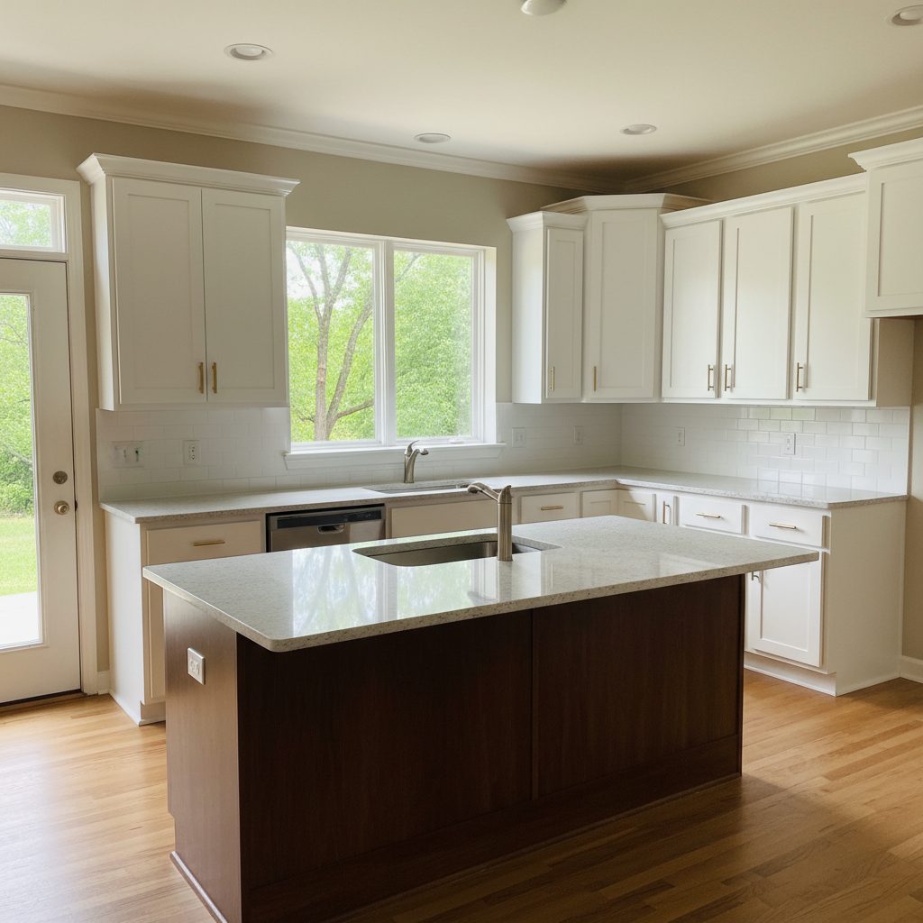 Completed cabinet installation work at a residential property in Broken Arrow, OK