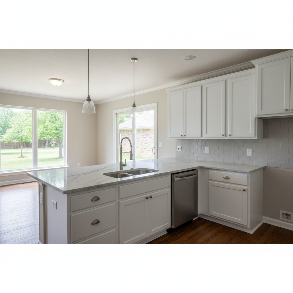 Completed countertop installation work at a residential property in Broken Arrow, OK
