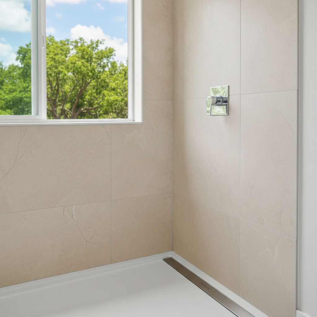 Completed shower replacement work at a residential property in Owasso, OK