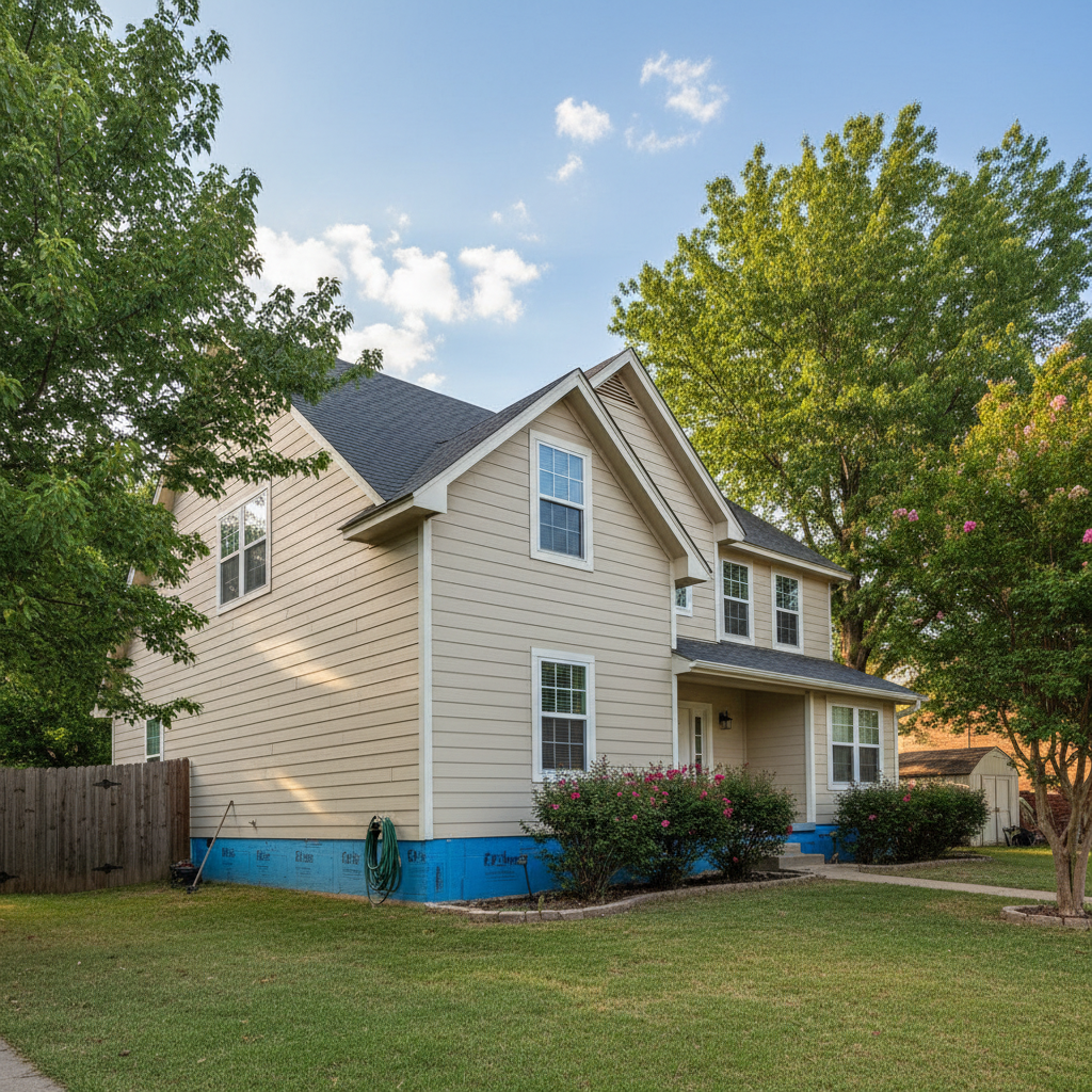 Completed insulation installation work at a residential property in Moore, OK