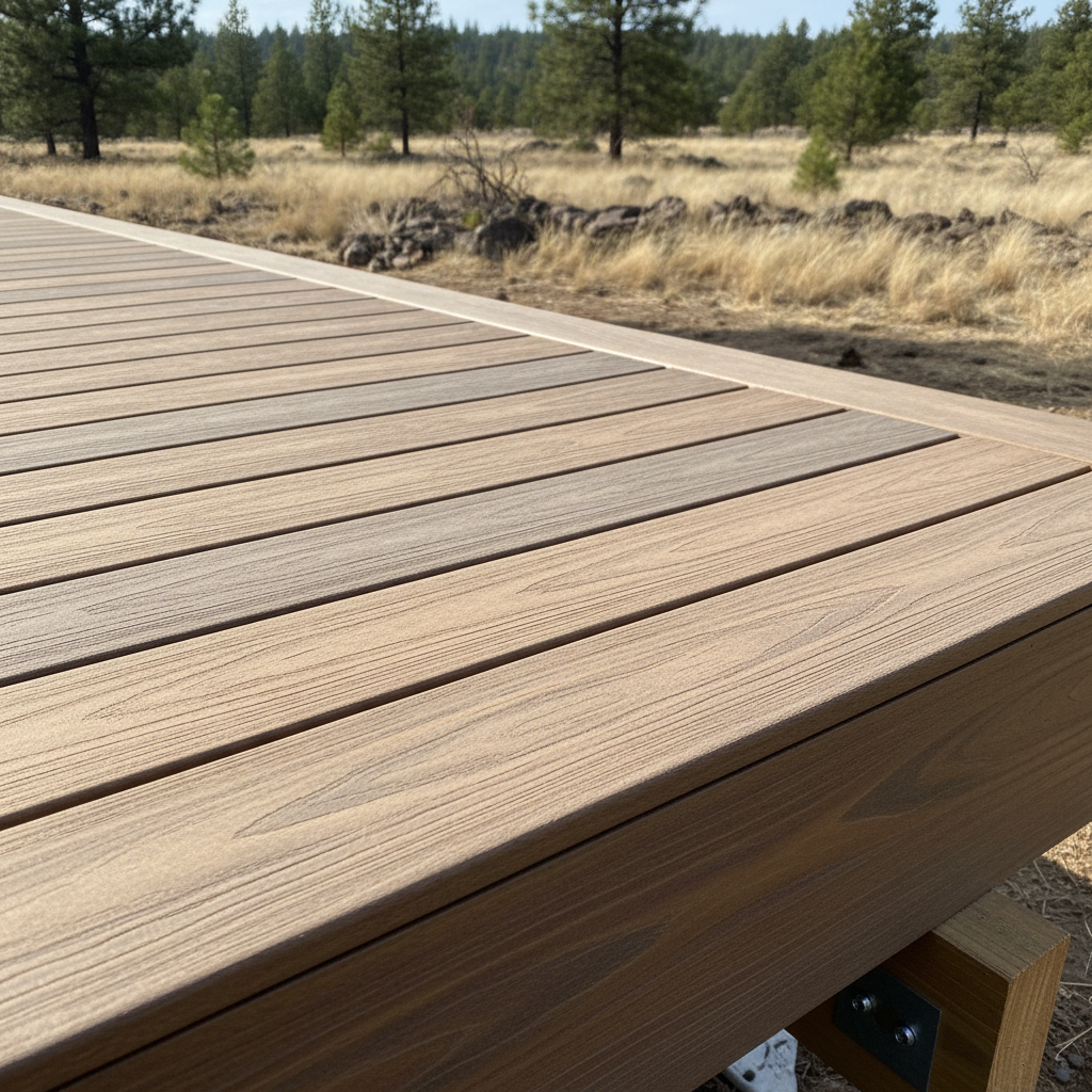 Completed trex decks work at a residential property in Bend, OR