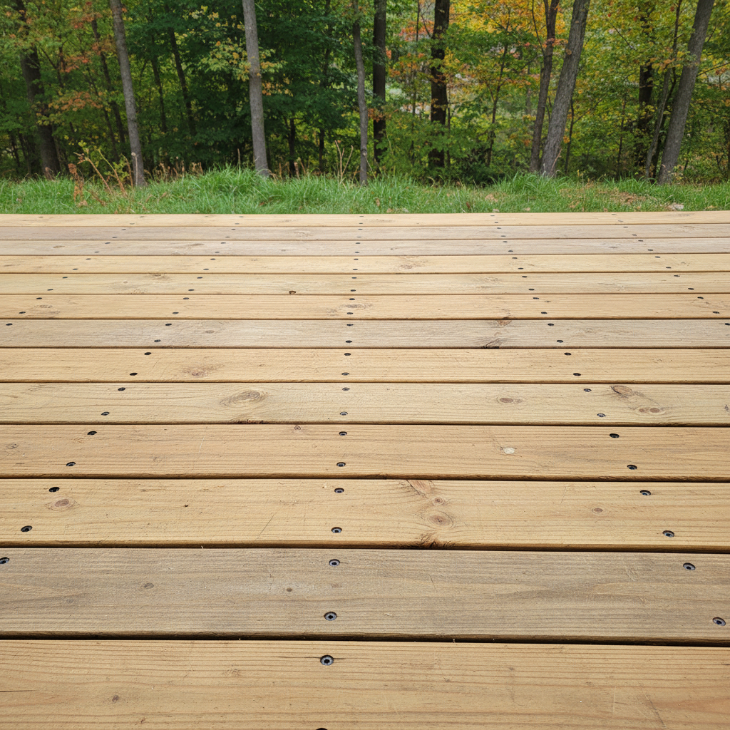 Completed deck repair work at a residential property in Cranston, RI