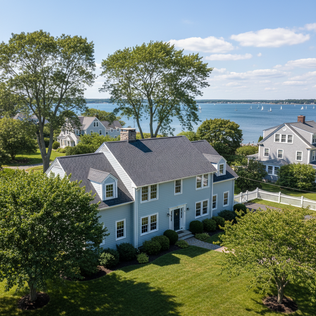 Completed roof inspection work at a residential property in Bristol, RI
