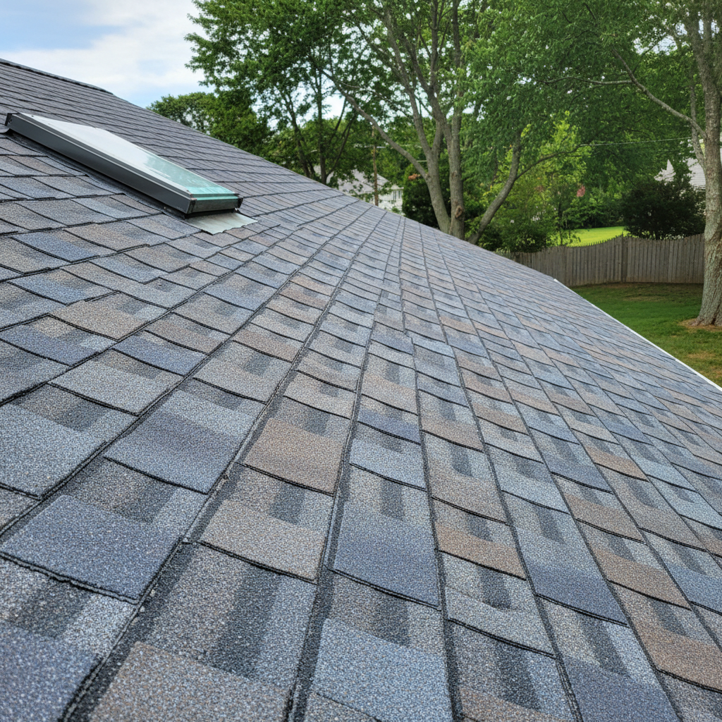 Completed roof replacement work at a residential property in Barrington, RI