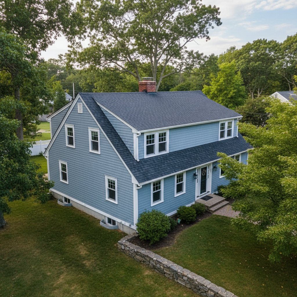 Completed roof inspection work at a residential property in Bristol, RI